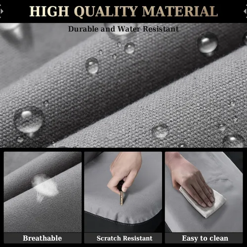 Miniatura 4 de Coverado Fundas de Asiento de Automóvil Delanteras, Fundas de Asiento Universales de Lona para Automóviles, Paquete de 2 Cojines de Asiento de Gris