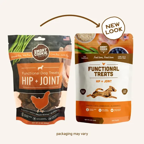 Miniatura 9 de Smart Cookie All Natural Dog Treats - Galletas saludables para perros de pollo para cadera y articulaciones con glucosamina, ideales para perros