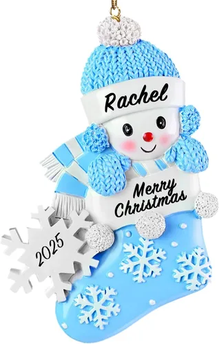 Miniatura 8 de DPDP Adornos de Navidad familiares personalizados 2025 – Calcetines personalizados para árbol de Navidad con nombres, adornos familiares