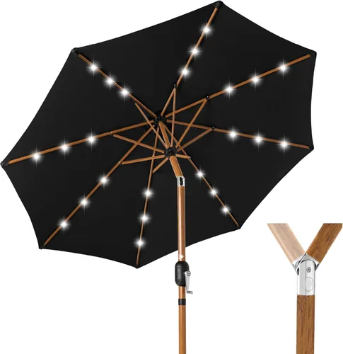 Miniatura 57 de Best Choice Products Solar Polyester LED Lighted Patio Umbrella w/Tilt Adjustment and UV-Resistant Fabric Gris niebla