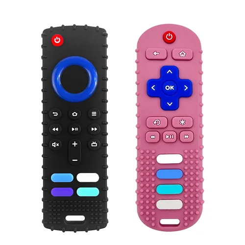Miniatura 13 de Mordedores de silicona juguetes de dentición para bebés, mordedores con forma de control remoto de TV para bebés de 6-12-18 meses, mordedores