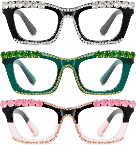 Miniatura 11 de Hubeye Oprah Style - Lentes de lectura para mujeres y hombres, bloqueo de luz azul, para computadora con bisagra de resorte Negro
