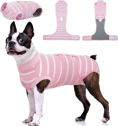 Miniatura 31 de Kuoser - Traje de recuperación para cirugía de perro, traje de recuperación suave y transpirable para perros, para esterilización femenina