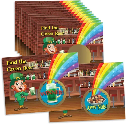 Miniatura 12 de My Scratch Offs Paquete de 26 tarjetas para raspar del día de San Patricio, trébol de los días de San Patricio, para tarjetas de bingo, recuerdos