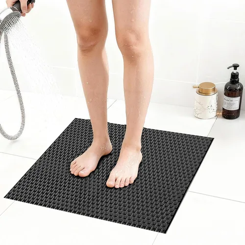 Miniatura 21 de Alfombrilla de ducha extra grande antideslizante, alfombrilla de baño de PVC de secado rápido y para bañera, diseño con agujeros de drenaje