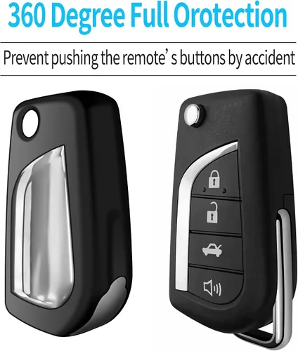 Miniatura 4 de Tukellen - Funda protectora para llave inteligente de Toyota, diseño especial suave de TPU, compatible con Toyota Camry SE/LE 2018-2024, RAV4 LE
