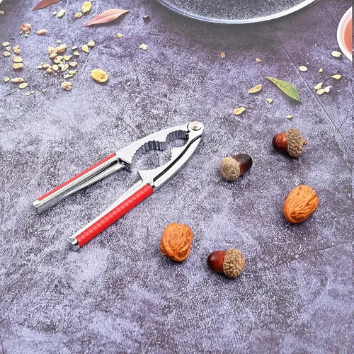 Miniatura 7 de Nut Crackers - Galleta de nuez de alta resistencia, con mango antideslizante rojo, con 2 tenedores/púas