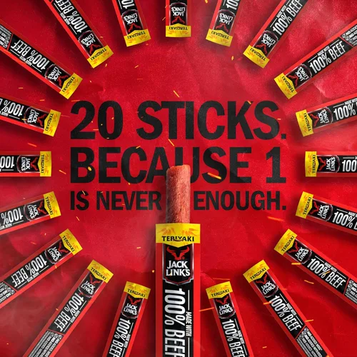 Miniatura 7 de Jack Link's Palitos de Carne de Res, Teriyaki - Botana de Proteína, Palito de Carne con 5g de Proteína, Palitos de Carne Hechos con 100% Res, Apto