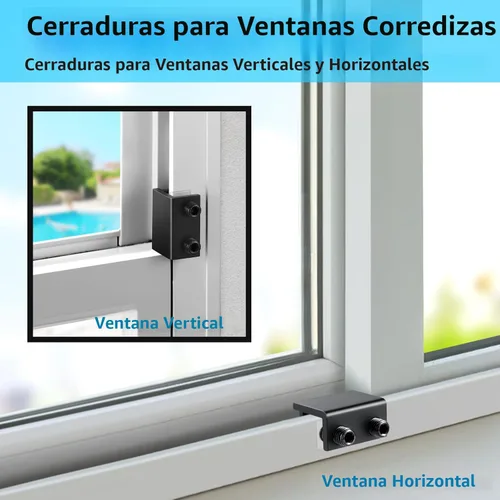 Miniatura 4 de ZRFCXE Cerraduras para Ventanas, Paquete de 8 Cerraduras de Ventana Corrediza con Llave para Puertas de Ventanas Corredizas Verticales y Negro