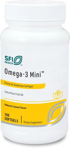 Klaire Labs SFI Health Omega-3 Mini - Geles de aceite de pescado ultra puro y fácil de tragar para niños y adultos, 150 miligramos EPA / 100