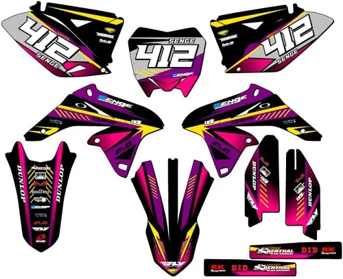Miniatura 16 de 2010-2018 RMZ 250 Surge Black Senge Kit de base gráfica compatible con Suzuki