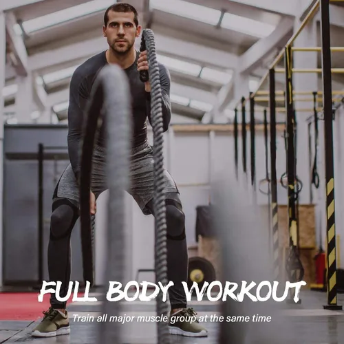 Miniatura 6 de POWER GUIDANCE Cuerda de batalla, de 1.5/2 pulgadas de diámetro, de poliéster dacrón, de 9/12/15,2 m de longitud. Equipo de ejercicio para gimnasio