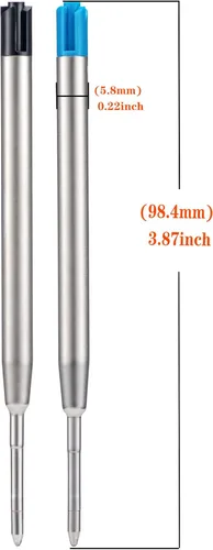 Miniatura 2 de Wikult - 15 repuestos de bolígrafo negro compatibles con bolígrafo Parker, punta media de 0.039 pulgadas, tinta alemana de escritura suave