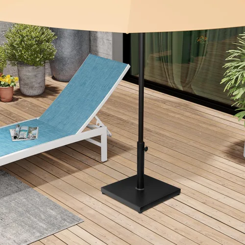 Miniatura 7 de Base para sombrilla de patio, soporte resistente cuadrado de concreto de 43 libras para exteriores, color marrón teca