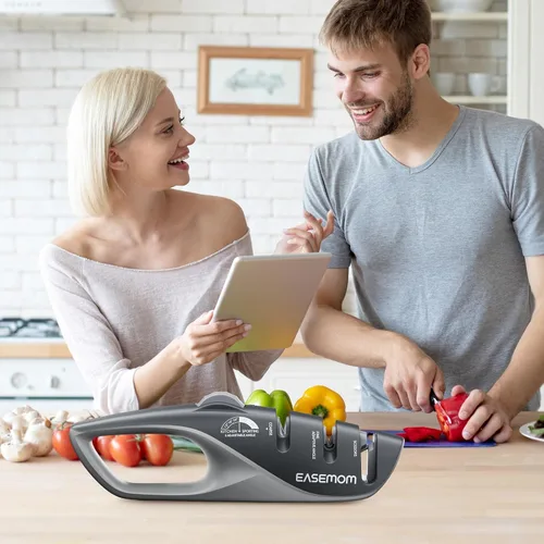 Miniatura 7 de Afilador de cuchillos de cocina, 5 ángulos de afilado ajustables, sacapuntas de bolsillo de mano, diseño ergonómico, con grueso y fino para tijeras