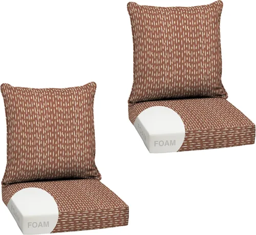 Miniatura 19 de Arden Outdoor Deep Seat Cushion Set, 24 x 24 pulgadas, Cojín para patio resistente al clima, a la lluvia y a la decoloración para silla, sofá y sofá