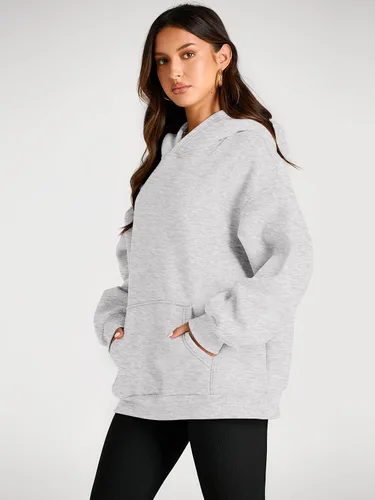 Miniatura 117 de Trendy Queen - Sudaderas extragrandes con capucha para mujer, suéteres de manga larga, sin botones, de vellón, de otoño, ropa de invierno