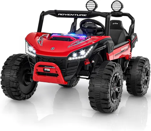 Miniatura 8 de ANPABO Juguetes de paseo de 24 V para niños grandes, automóvil de 2 plazas, automóvil eléctrico para niños de 4 x 200 W con control remoto, luces