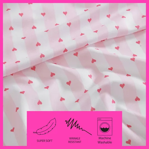 Miniatura 5 de Betsey Johnson - Sábanas de tamaño king, ropa de cama sedosa y ligera, resistente a la decoloración y a las arrugas (con rayas [Wonderland Stripe]