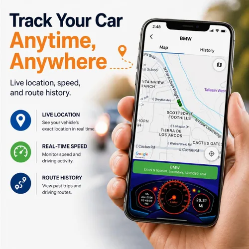 Miniatura 5 de Car GPS Tracker (OBD2 Plug & Play) - 3 meses de prueba gratuita, rastreador GPS en tiempo real para automóviles, 1 año de historial, alertas