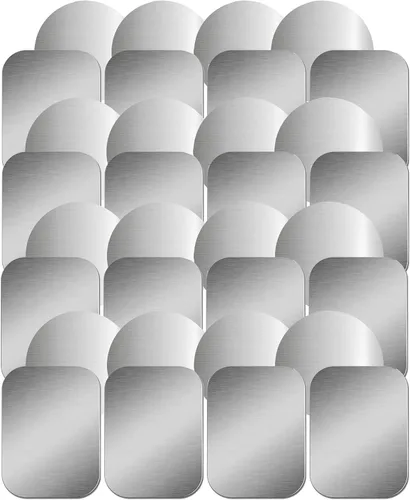 SALEX Adhesivos metálicos para teléfono para montaje magnético. Juego de 32 placas de metal magnéticas para automóvil dentro de la funda del