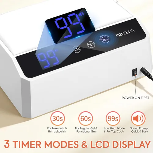 Miniatura 5 de Lámpara de uñas LED UV, luz UV de 120 W para uñas de gel con 69 cuentas, secador de uñas profesional de secado rápido para esmalte de gel, diseño