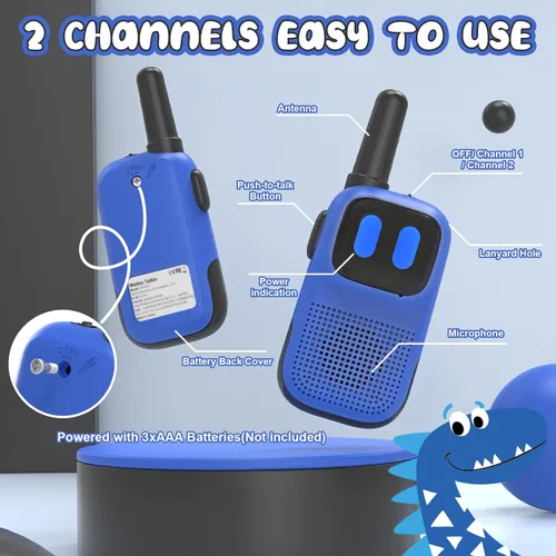 Miniatura 2 de Holiky Juguetes para Niños y Niñas de 5-7 Años, Walkie Talkies para Niños Alcance de 1000 Pies 2 Canales Radio de 2 Vías Juguete Regalos de Navidad