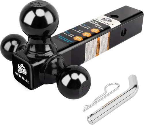 Miniatura 9 de METOWARE - Enganche de remolque de tres bolas con cerradura de enganche de 5/8 pulgadas, 1-7/8 pulgadas, enganche de tres bolas de 2 pulgadas