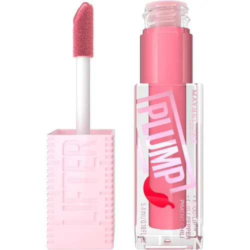 MAYBELLINE Lifter Gloss Lifter Plump, brillo labial voluminizador con chile y 5% Maxi-Lip, Blush Blaze, rosa pálido transparente, 1 unidad