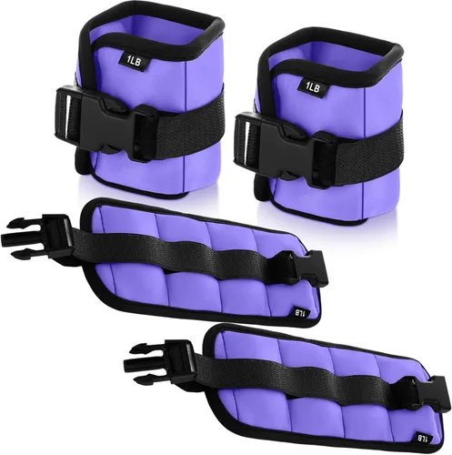 Miniatura 13 de Hollowfly 2 pares de pesas de tobillo y muñeca para ejercicios terrestres o acuáticos, puños acuáticos, bandas de fitness de aeróbicos acuáticos Azul