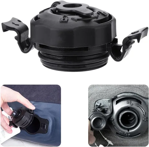 Miniatura 5 de Tapón de válvula de colchón de aire 3 en 1, tapa de sellado seguro de 1.772 in, identificación de orificio para colchón inflable Intex, color negro