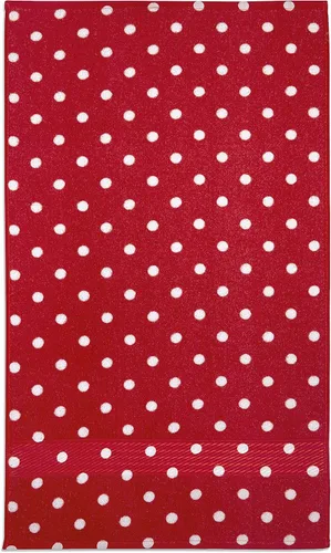 Miniatura 2 de Juego de 2 toallas de mano de rizo de algodón con lunares de 20 x 30 pulgadas (rojo carmesí)