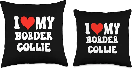 Miniatura 3 de Border Collie for Men Women Boys Girls by RJ I Love Heart My Border Collie - Divertida almohada con diseño de perro y mamá, 16 x 16 pulgadas