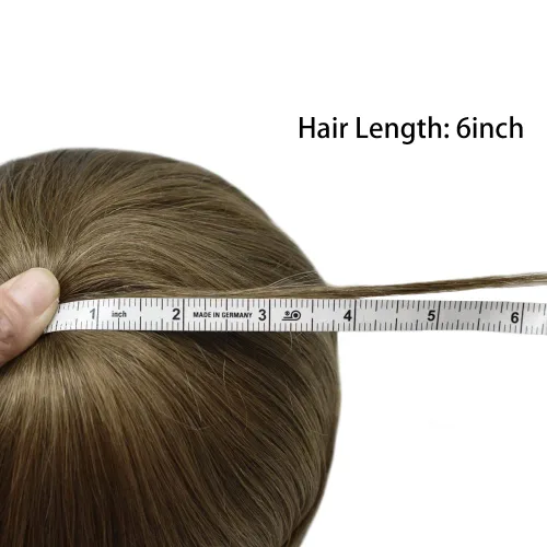 Miniatura 33 de Toupee Hair Piece For Men 100% Real Human Hair System Natural Looking Hairpieces For Men Hair Units Protesis Capilar Para Hombre 8''X10'' #610#6