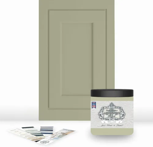 Miniatura 210 de Pintura TODO EN UNO, Abbey (gris cálido), Muestra de 8oz - Pintura duradera para gabinetes y muebles. Imprimación y capa superior incorporadas,