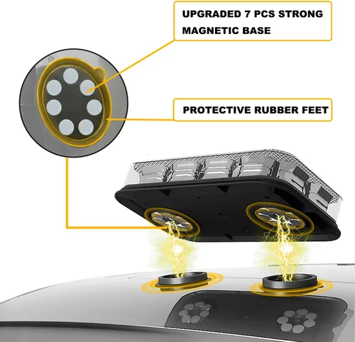 Miniatura 4 de Barra de luces estroboscópicas LED roja y azul de 12 pulgadas para techo, 72 LED, magnética, mini luz de advertencia de emergencia para vehículos