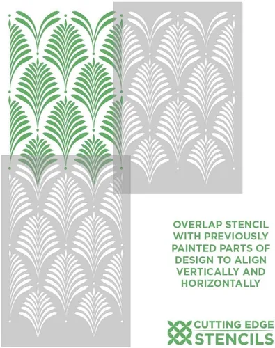 Miniatura 4 de Cutting Edge Stencils Deco Palm Wall Stencil - Diseños modernos para pintar paredes y suelos, plantilla de pared reutilizable