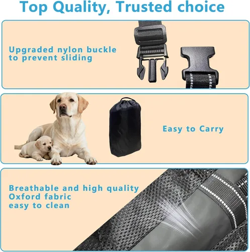 Miniatura 8 de Arnés doble uso para perro SyFatWeen con soporte para las patas traseras y cadera, cabestrillo canino para elevación de perro, ajustable y suave
