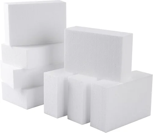 Miniatura 8 de AMZQNART 8 paquetes de bloques de espuma para manualidades, bloques cuadrados de espuma de poliestireno de 4x4x2 para escultura artística, arreglos
