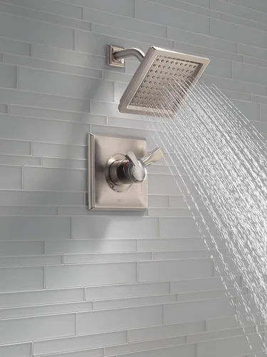 Miniatura 2 de Delta Faucet Dryden Serie 17 Kit de molduras de ducha de doble función con cabezal de ducha de un solo rociador, inoxidable, flujo de agua de 2.0