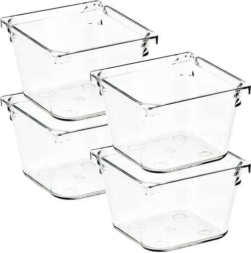 Miniatura 16 de Paquete de 4 organizadores de cajones, contenedores de almacenamiento de acrílico transparente de 6 x 9 pulgadas con almohadillas antideslizantes