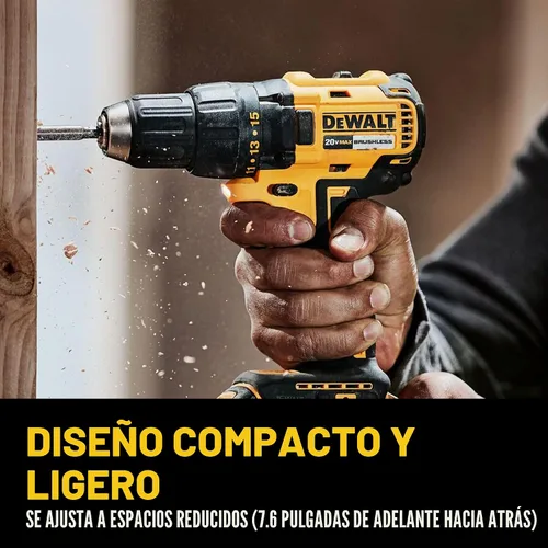 Miniatura 4 de DEWALT Juego de destornilladores inalámbricos de 20 V Max, taladro eléctrico, sin escobillas de 1/2 en 2 velocidades, batería de 2.0 Ah y cargador