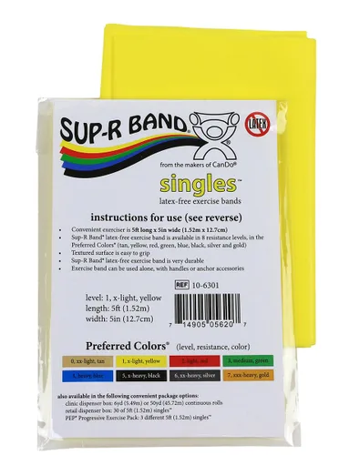 Miniatura 6 de Cando 10-6303 Sup-R Banda elástica sin látex para ejercicio, 1,5 metros, individual, resistencia media, verde