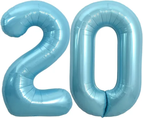 Miniatura 50 de TONIFUL 40 Inch Pastel Blue Number 8 Foil Balloons Large Mylar Foil Digital 8 Balloons for 8th Birthday, Gender Neutral Party, Baby Shower, Oro rosa