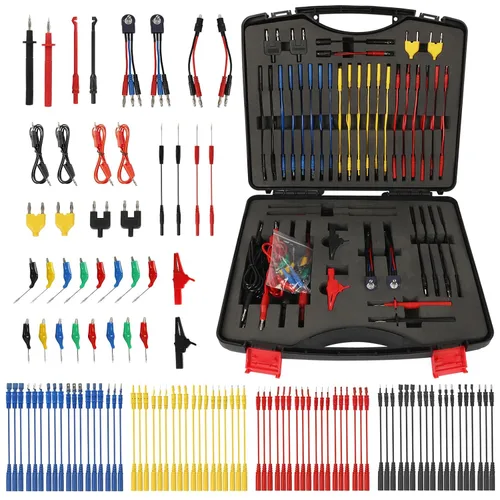 Kit de cables de prueba de circuito automotriz de 110 piezas, kit de cables de multímetro, herramientas de diagnóstico automático multifunción con