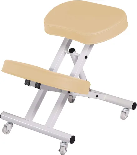 Master Massage Healthy-Star-Program - Silla arrodillada de acero con soporte de respaldo para oficina, silla plegable de metal para postura, color