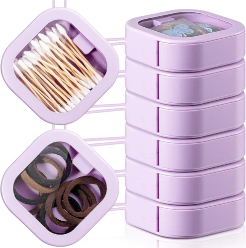 Miniatura 10 de Kathfly 6 piezas contenedor dispensador de gomas para el cabello organizador soporte para horquillas portátil para viajes soporte para hisopos