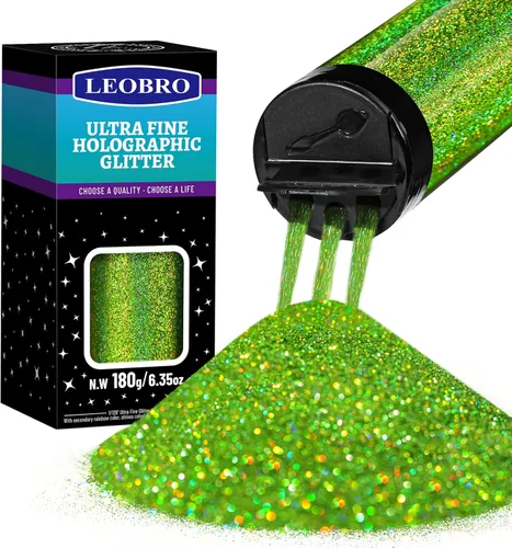 Miniatura 19 de Leobro - Purpurina dorada, 180g/6.35oz de purpurina fina holográfica dorada para resina, manualidades, vasos, uñas, cuerpo, decoraciones de fiesta