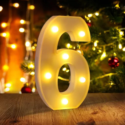 Miniatura 31 de Símbolo Ampersand LED Grande &, Letras de Marquesina Cartel 26 Letras del Alfabeto y 10 Números Luminosos para Decoración de Fiestas, Números
