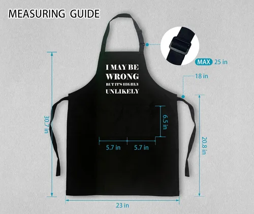 Miniatura 5 de Divertidos delantales para hornear para mujeres y hombres con 2 bolsillos, delantal impermeable ajustable para cocinar cocina a la parrilla